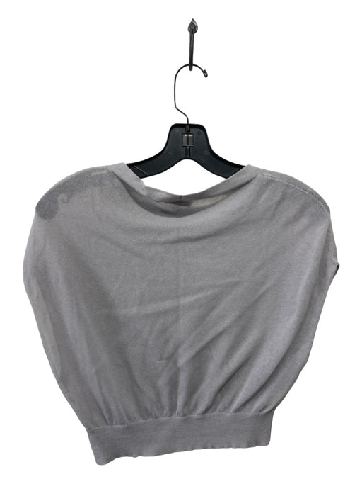 Brunello Cucinelli Size XS Gray Cotton Blend Knit Drop Shoulder Cropped Top Gray / XS