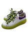 Alexander McQueen Shoe Size 37.5 White, Purple & Green Leather Laces Sneakers White, Purple & Green / 37.5
