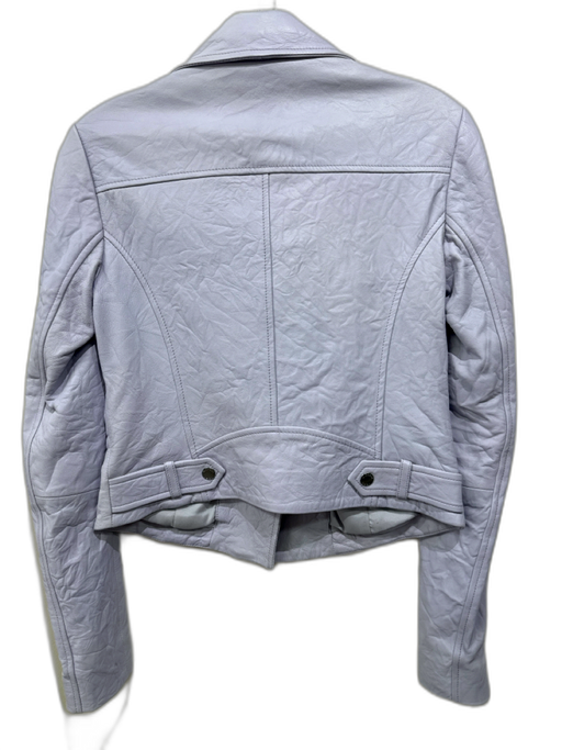 Michael Michael Kors Size XS Lilac Purple Lamb leather Collared Asymmetic Jacket Lilac Purple / XS