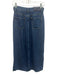 7 For All Mankind Size 24 Dark Wash Lyocell Zip Fly Side Slits Midi Skirt Dark Wash / 24