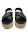 Prada Shoe Size 37 Black & Beige Leather Espadrille Criss Cross Sandals Black & Beige / 37