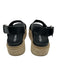 Prada Shoe Size 37 Black & Beige Leather Espadrille Criss Cross Sandals Black & Beige / 37