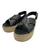 Prada Shoe Size 37 Black & Beige Leather Espadrille Criss Cross Sandals Black & Beige / 37