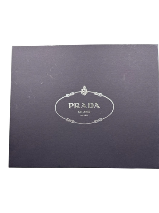 Prada Shoe Size 37 Black & Beige Leather Espadrille Criss Cross Sandals Black & Beige / 37