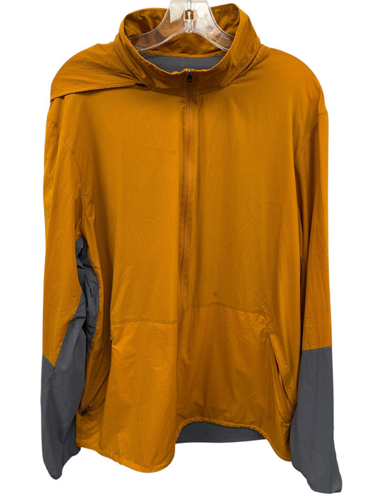 Lululemon AS IS Size XL Orange & Gray Nylon Solid Hoodie Men's Jacket Orange & Gray / XL