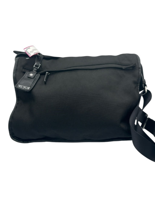 Tumi Black Canvas & Leather Button closure Messenger Men's Bag Black