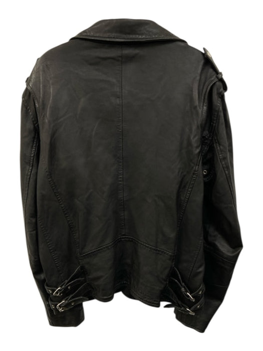 Blank NYC Size L Black Leather Zip Pockets Zip Up Men's Jacket Black / L