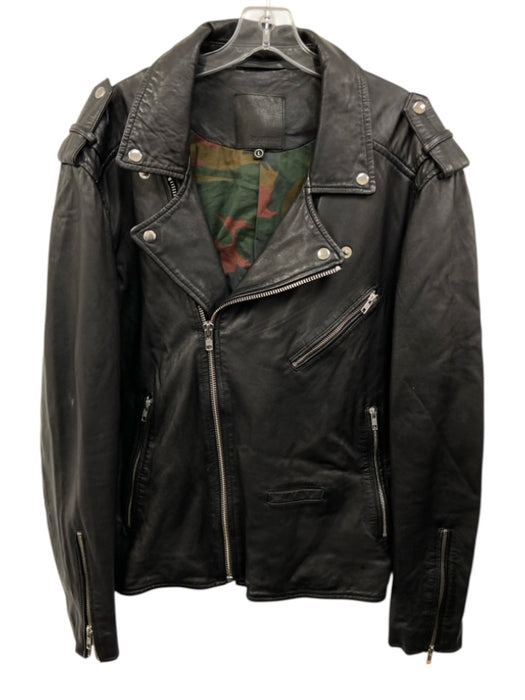 Blank NYC Size L Black Leather Zip Pockets Zip Up Men's Jacket Black / L