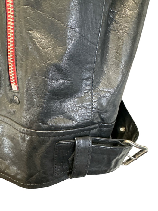 Diesel Size XXL Black Leather Zip Pockets Zip Up Men's Jacket Black / XXL