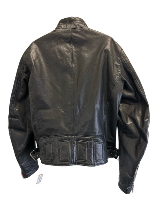 Diesel Size XXL Black Leather Zip Pockets Zip Up Men's Jacket Black / XXL