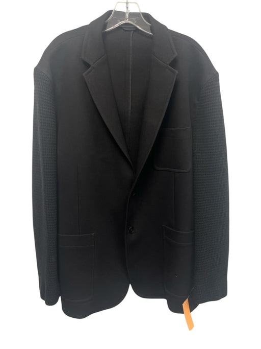 Versace Collection Black Cotton Blend Solid Patch Pocket 2 Button Men's Blazer Black / 54