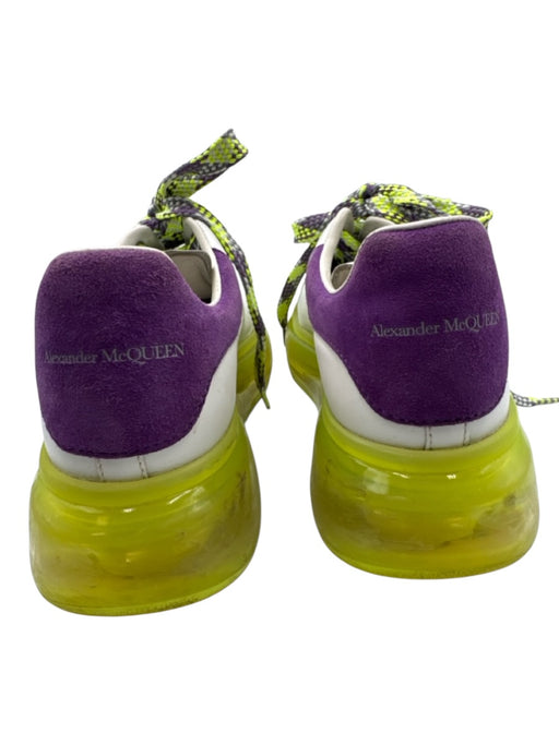 Alexander McQueen Shoe Size 37.5 Green, Purple, White Leather & Suede Sneakers Green, Purple, White / 37.5