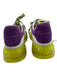 Alexander McQueen Shoe Size 37.5 Green, Purple, White Leather & Suede Sneakers Green, Purple, White / 37.5