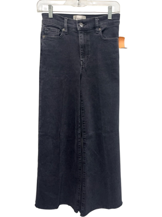 Frame Size 25 Gray Wash Cotton & Lyocell Zip Fly High Rise Extra Wide Leg Jeans Gray Wash / 25