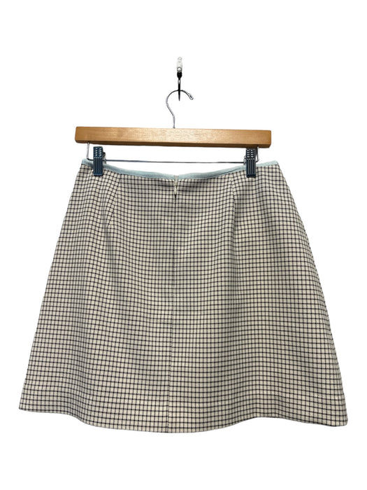 Self-Portrait Size 6 Aqua & Brown Polyester Blend Grid Print Front Pockets Skirt Aqua & Brown / 6