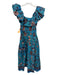 Ulla Johnson Size 2 Blue & Multi Cotton floral print Tiered Tie Belt Dress Blue & Multi / 2