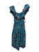 Ulla Johnson Size 2 Blue & Multi Cotton floral print Tiered Tie Belt Dress Blue & Multi / 2