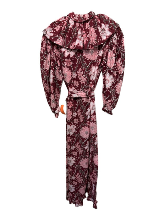 Mille Resort & Travel Size XS Burgundy, Pink, Multi Cotton Button Up Dress Burgundy, Pink, Multi / XS