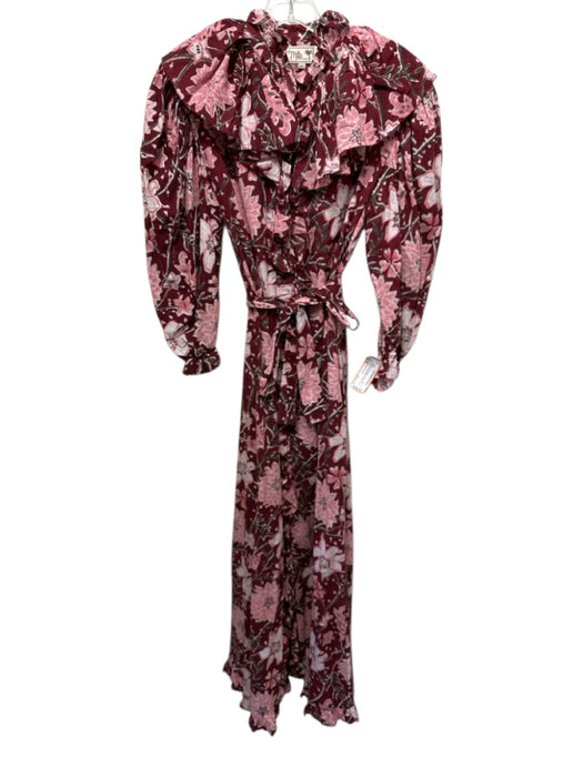 Mille Resort & Travel Size XS Burgundy, Pink, Multi Cotton Button Up Dress Burgundy, Pink, Multi / XS