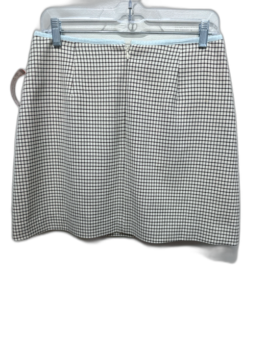 Self-Portrait Size 6 Beige, Black, Multi Polyester Front Pockets Grid Skirt Beige, Black, Multi / 6