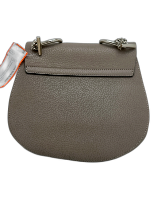 Chloe Gray Pebbled Leather Silver Hardware Turn Lock Closure Envelope Bag Gray / S