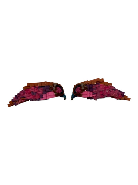Mignonne Gavigan Pink, Purple, Multi Beaded Sequined Bird Post Back Earrings Pink, Purple, Multi