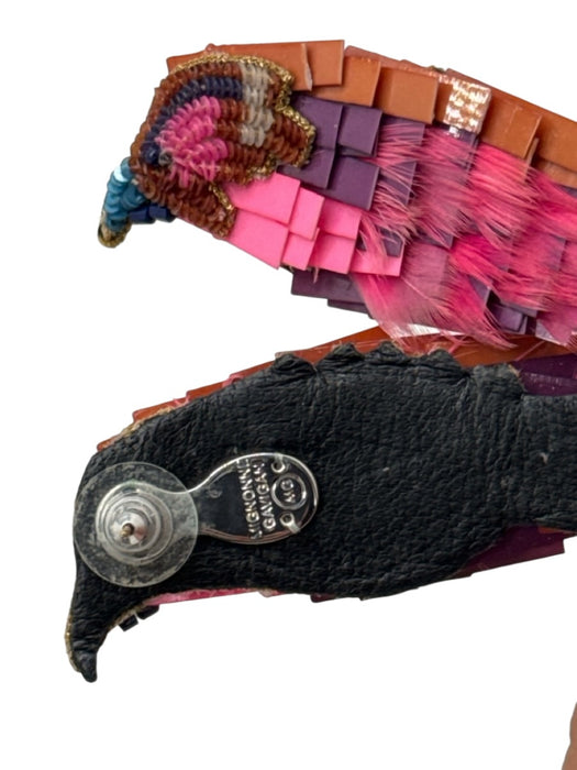 Mignonne Gavigan Pink, Purple, Multi Beaded Sequined Bird Post Back Earrings Pink, Purple, Multi