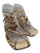 Paris Texas Shoe Size 39 Beige & Brown Leather Snake Skin Square Toe Sandals Beige & Brown / 39