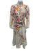 Zimmermann Size 1 Pink, Orange & White Linen Long Balloon Sleeve Floral Dress Pink, Orange & White / 1