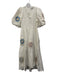 Sea New York Size XS White, Purple & Blue Cotton Short Puff Sleeve Maxi Dress White, Purple & Blue / XS