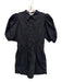 Hunter Bell Size 8 Black Cotton Short Balloon Sleeve Zip & Button Collar Romper Black / 8