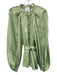 Acler Size 6 Sage green Linen Blend Long Balloon Sleeve Trim Detail Belt Inc Top Sage green / 6