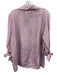 Raquel Allegra Size 1 Purple, Yellow & white Silk 3/4 Sleeve Diagnal Lines Top Purple, Yellow & white / 1