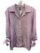 Raquel Allegra Size 1 Purple, Yellow & white Silk 3/4 Sleeve Diagnal Lines Top Purple, Yellow & white / 1