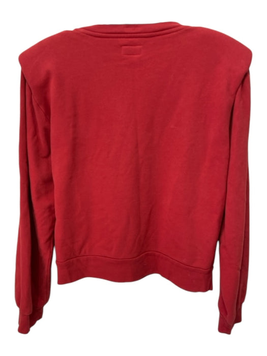 Mother Size Medium Red Cotton Shoulder Pads Long Sleeve Sweatshirt Sweater Red / Medium