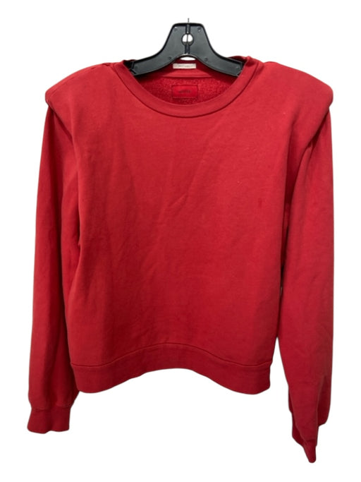 Mother Size Medium Red Cotton Shoulder Pads Long Sleeve Sweatshirt Sweater Red / Medium