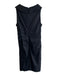 Sara Campbell Size L Black Linen Blend Knee Length Back Zip Boat Neck Dress Black / L