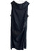 Sara Campbell Size L Black Linen Blend Knee Length Back Zip Boat Neck Dress Black / L