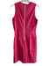 Sara Campbell Size 10 Pink Linen Blend Knee Length Back Zip high neck Dress Pink / 10