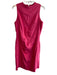 Sara Campbell Size 10 Pink Linen Blend Knee Length Back Zip high neck Dress Pink / 10