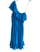 Parker Size S Blue 100% Silk One Shoulder Ruffle Midi Dress Blue / S