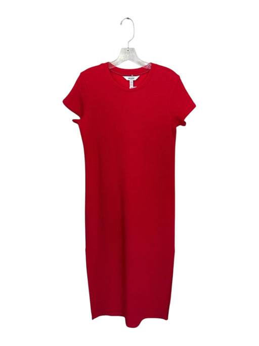 Spanx Size S Red Modal Blend Short Sleeve Side Slits Maxi Dress Red / S