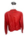 St. John Size S Tomato Red Leather Long Sleeve Elastic Waist Full Zip Jacket Tomato Red / S