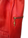 St. John Size S Tomato Red Leather Long Sleeve Elastic Waist Full Zip Jacket Tomato Red / S