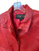 St. John Size S Tomato Red Leather Long Sleeve Elastic Waist Full Zip Jacket Tomato Red / S