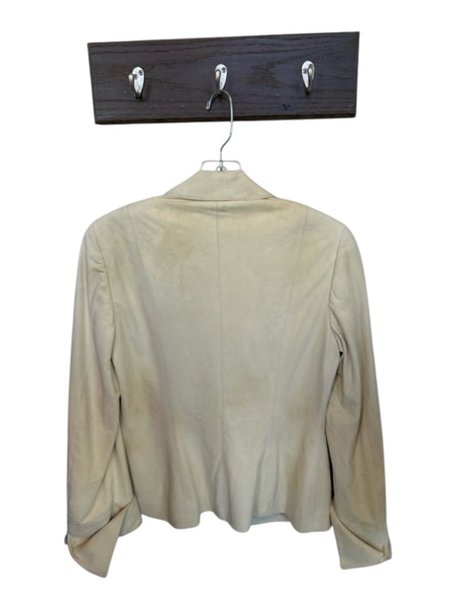 RENE RUIZ Size 6 Tan Suede Long Sleeve Lapel Open Front Lined Jacket Tan / 6