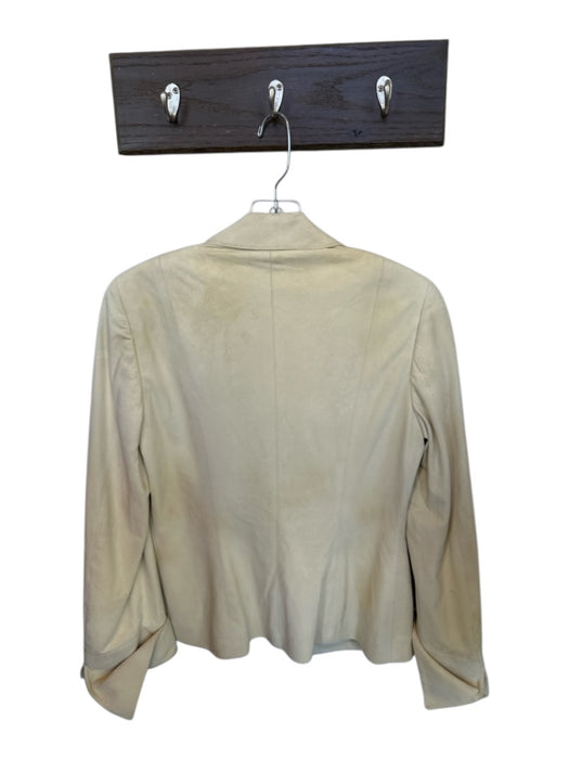 RENE RUIZ Size 6 Tan Suede Long Sleeve Lapel Open Front Lined Jacket Tan / 6