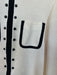 St. John Collection Size 6 Cream & Black Wool Blend Knit Full ZIp Jacket Cream & Black / 6