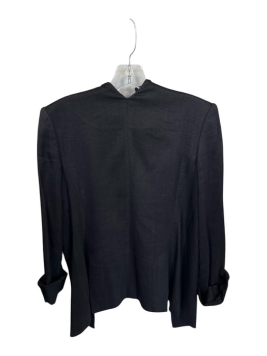 theysken's theory Size 36/2 Black Ramie Long Sleeve Lapel Back pleats Jacket Black / 36/2