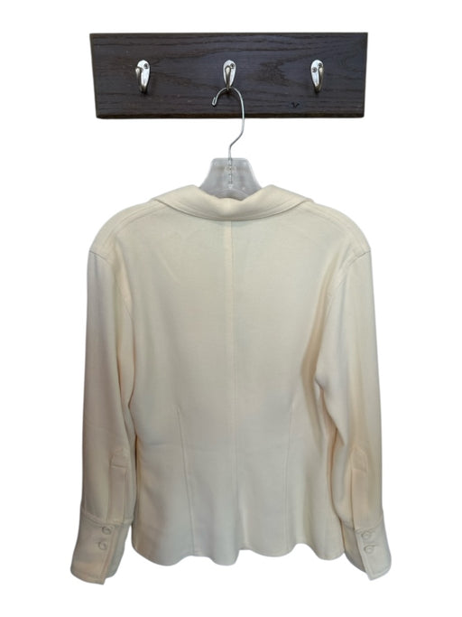 Nanushka Size M Cream Acetate Blend Long Sleeve Full ZIp Gold Hardware Jacket Cream / M